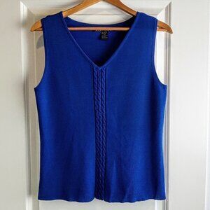 Scott Taylor Blue Sleeveless V-Neck Knit Top